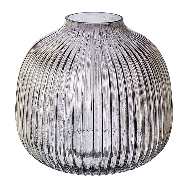 Vase MONTE aus Glas, 18x19x19 cm (Farbe: grau)