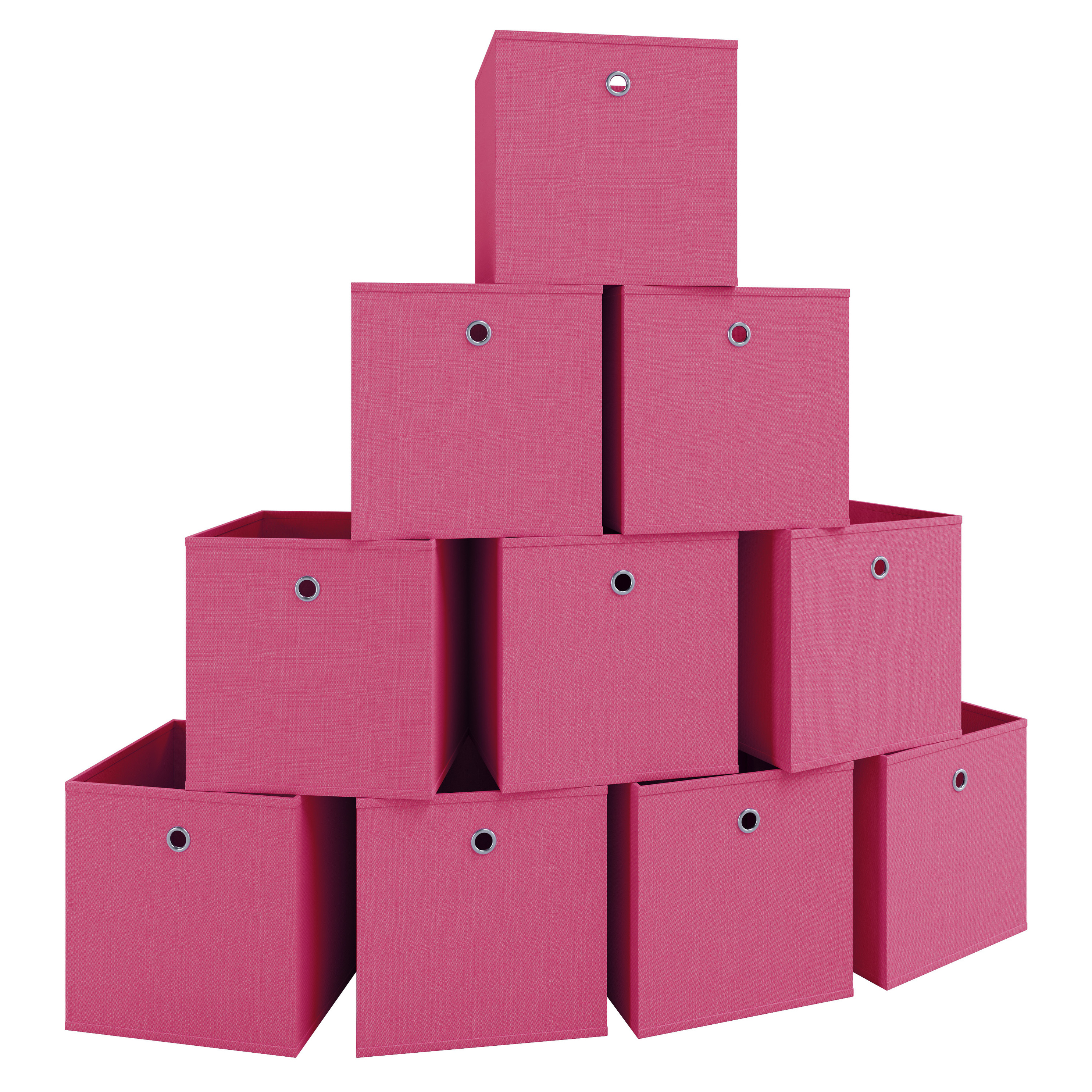VCM 10er Set Stoff Faltbox Klappbox Boxas Farbe: Pink