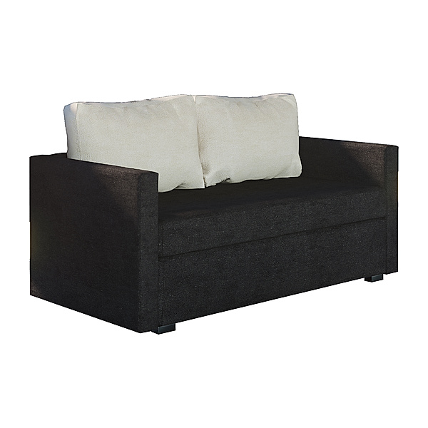 VCM 2er Schlafsofa Sofabett Couch Sofa mit Schlaffunktion Bettsofa 60x122x78 cm Engol Schwarz