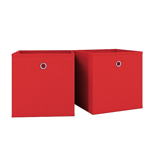 VCM 2er-Set Faltbox Boxas (Farbe: Rot, Ausführung: ohne Deckel)