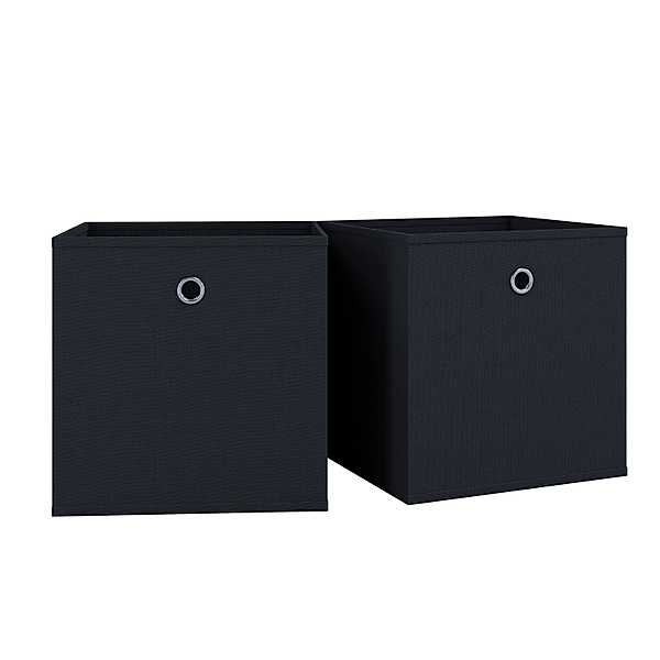 VCM 2er-Set Faltbox Boxas (Farbe: Schwarz, Ausführung: ohne Deckel)