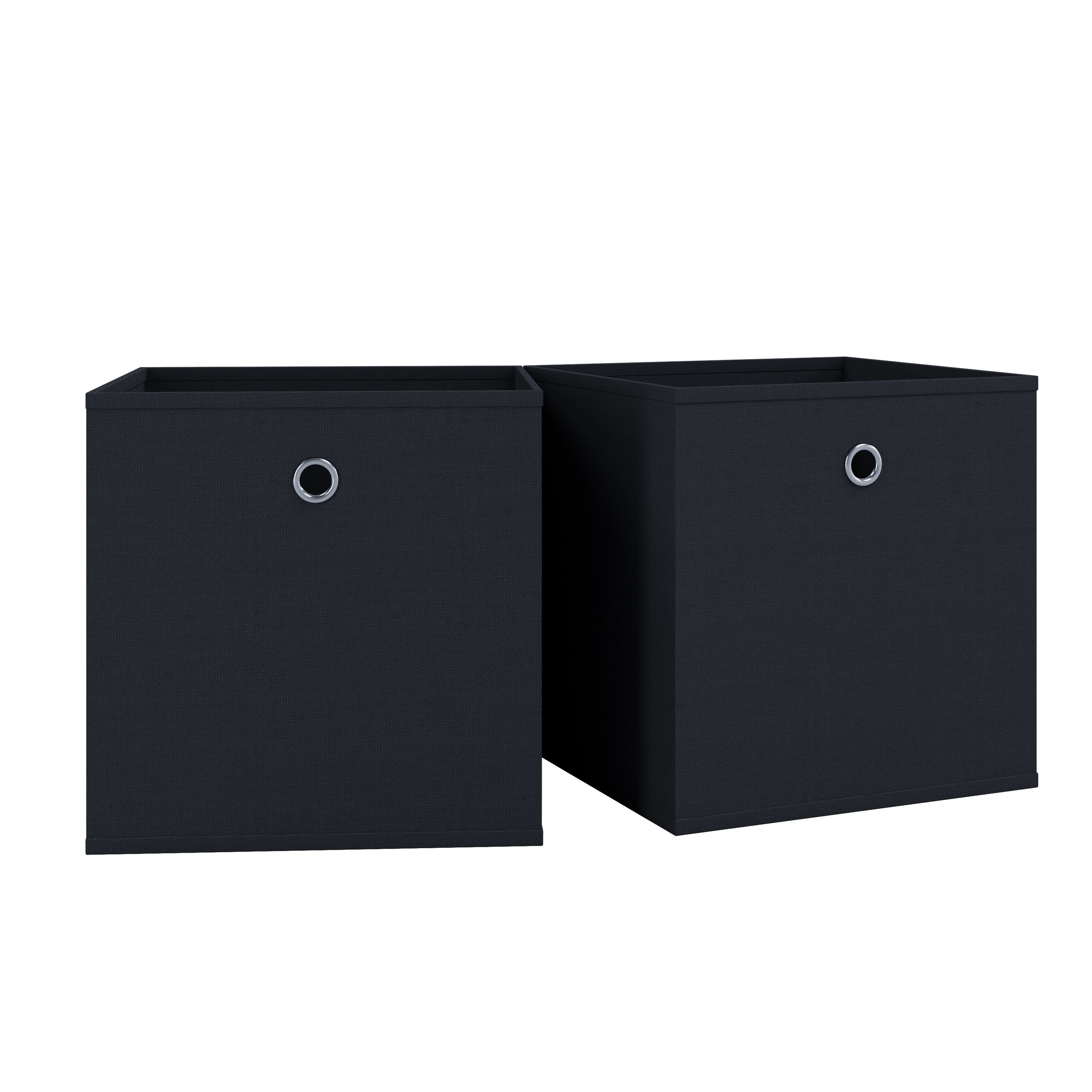VCM 2er-Set Faltbox Boxas Farbe: Schwarz, Ausführung: ohne Deckel