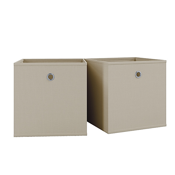 VCM 2er-Set Faltbox Boxas (Farbe: Weiß-Natur, Ausführung: ohne Deckel)