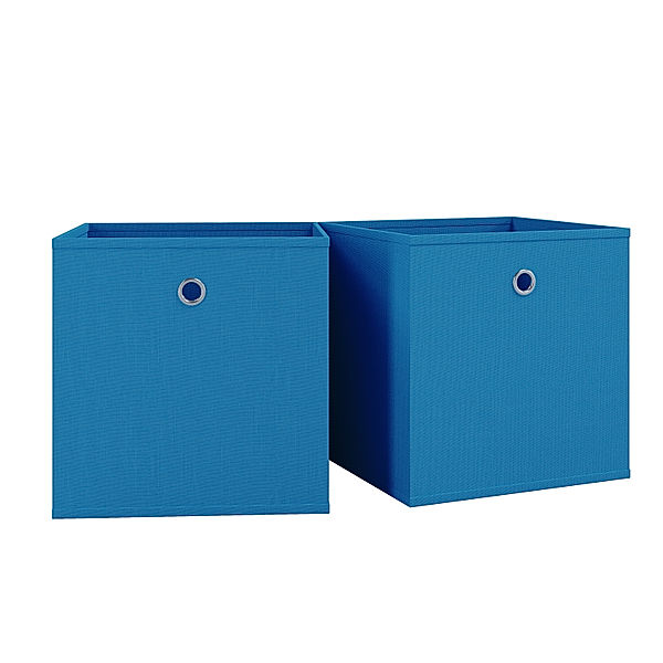 VCM 2er Set Stoff Faltbox Klappbox Boxas (Farbe: Blau)