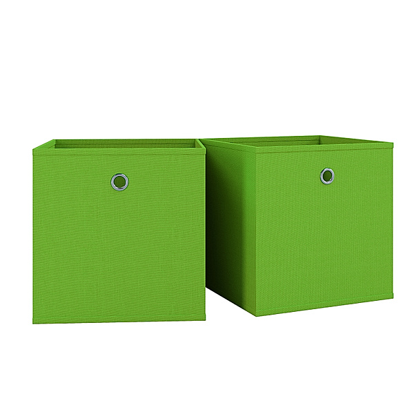 VCM 2er Set Stoff Faltbox Klappbox Boxas (Farbe: Grün)