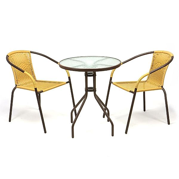 VCM 3 tlg. Bistroset beige (Farbe: Gelb)