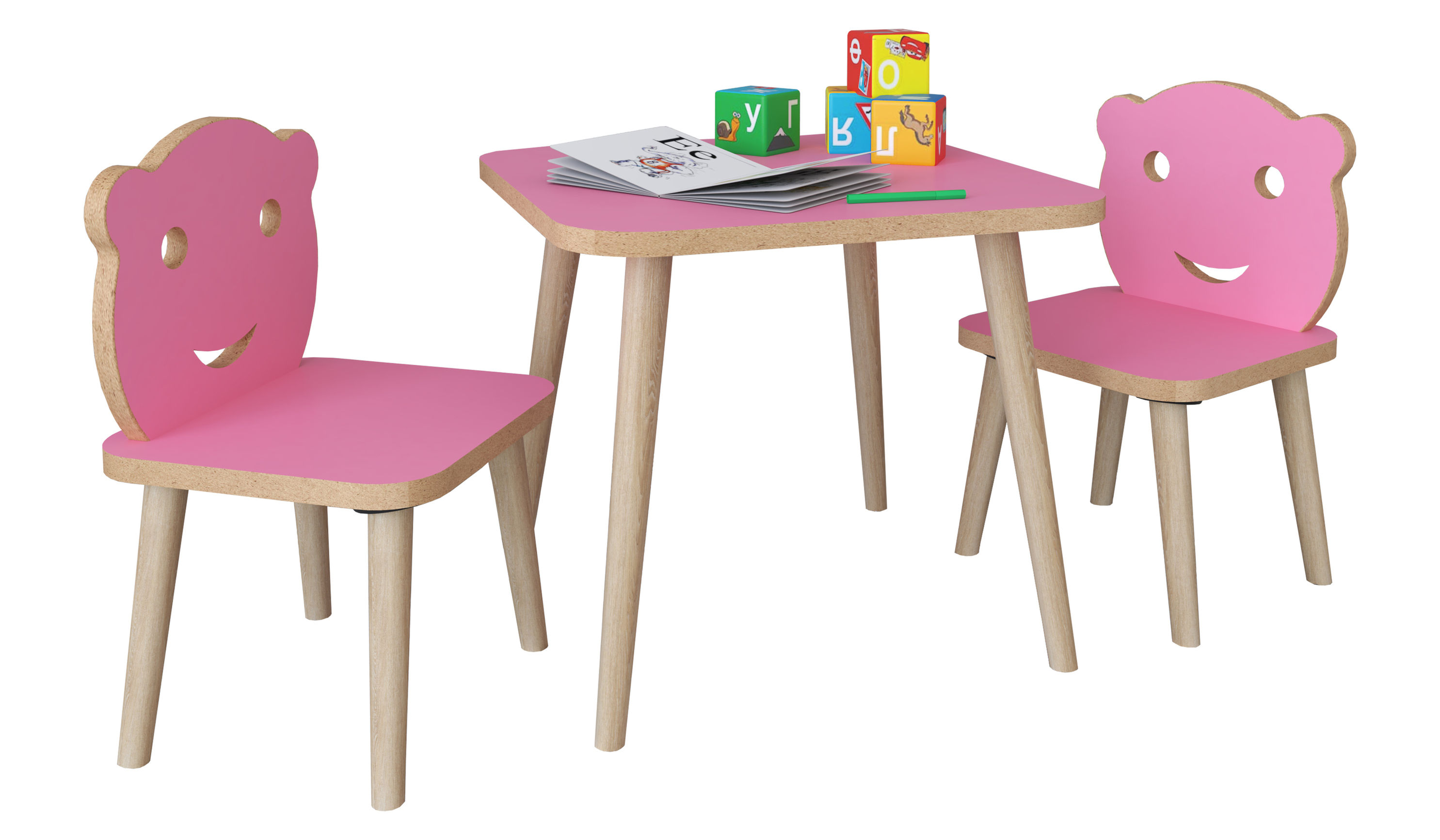VCM 3-tlg. Sitzgruppe Kinderzimmer Kindermöbel Tisch Stuhl Kinder LiLuLa  Farbe: Pink | Weltbild.de