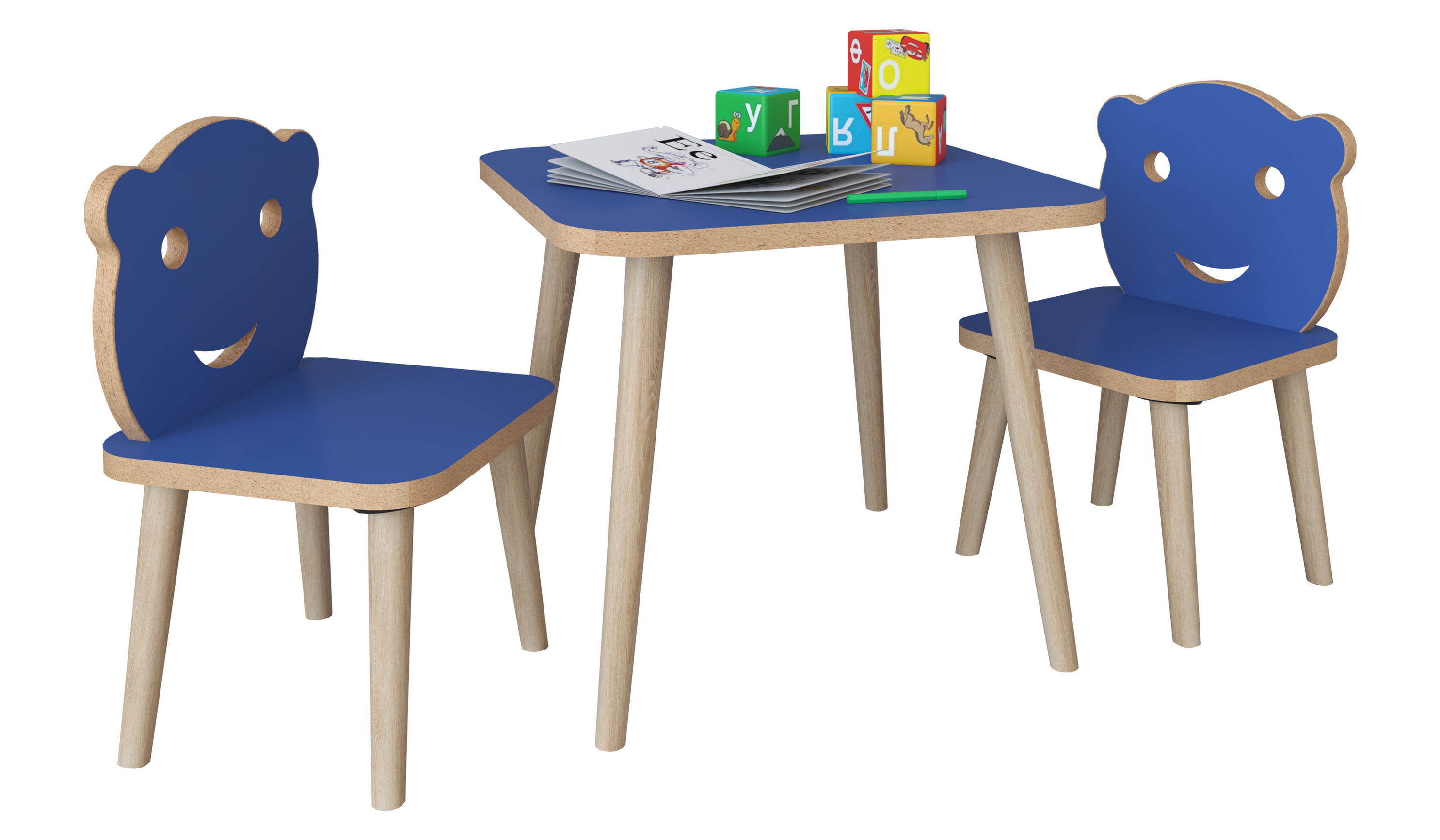 VCM 3-tlg. Sitzgruppe Kinderzimmer Kindermöbel Tisch Stuhl Kinder LiLuLa  Farbe: Blau | Weltbild.de