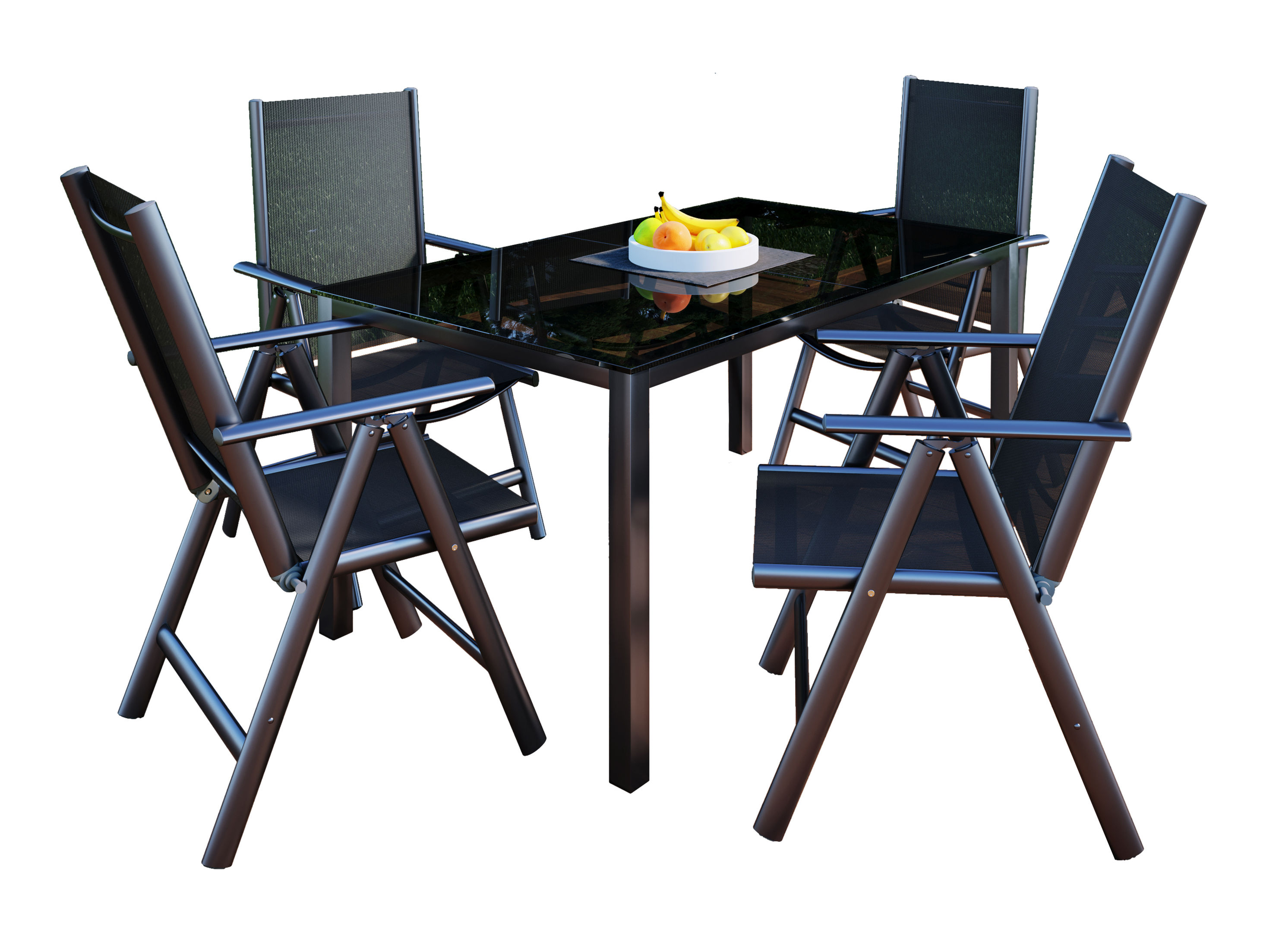 VCM Alu-Gartenmöbel 140x80 Farbe: 4 Stühle + 1 Tisch | Weltbild.de