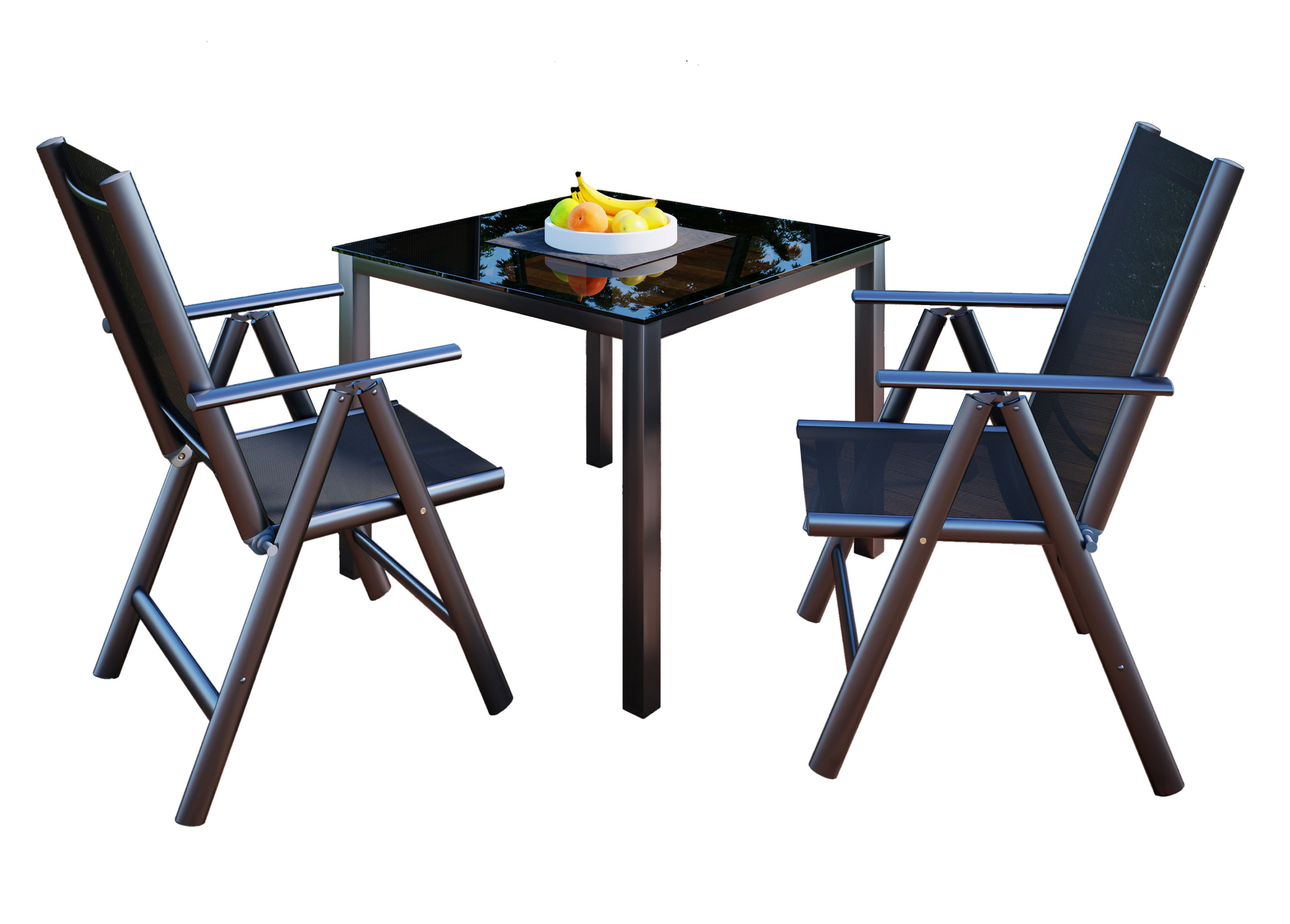 VCM Alu-Gartenmöbel 80x80 Farbe: 2 Stühle + 1 Tisch | Weltbild.de