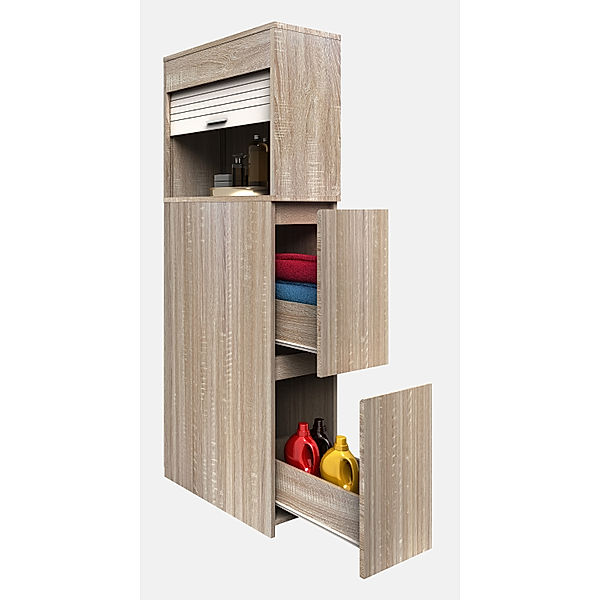 VCM Badmöbel Nischenschrank Raumteiler Badschrank Midischrank Schublade Tasalo (Farbe: Sonoma-Eiche)