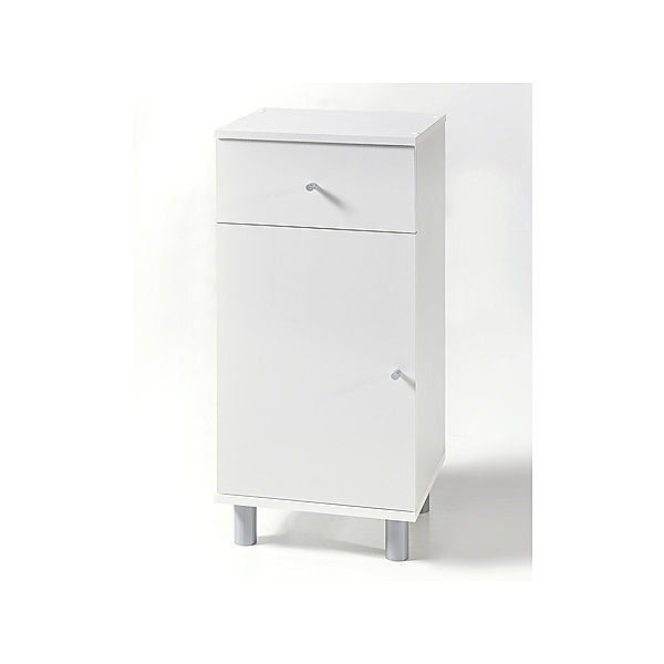 VCM Badschrank Midischrank Bad Badezimmer Regal Schrank Möbel Badregal Tobina 80 x 35 x 32 cm mit Schublade VCM Tobina | Waschtischunterschrank (Farbe: Beton / Weiß)