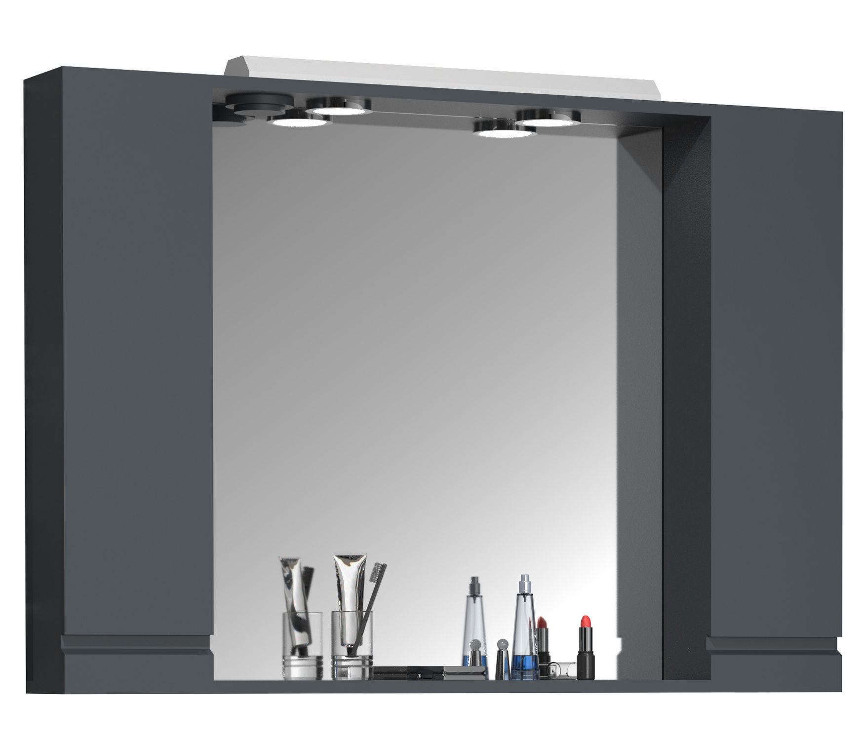 VCM Badspiegel Wandspiegel Breite 100 cm Hängespiegel Spiegelschrank  Badezimmer Drehtür grifflos Beleuchtung Silora XL Farbe: Anthrazit |  Weltbild.de