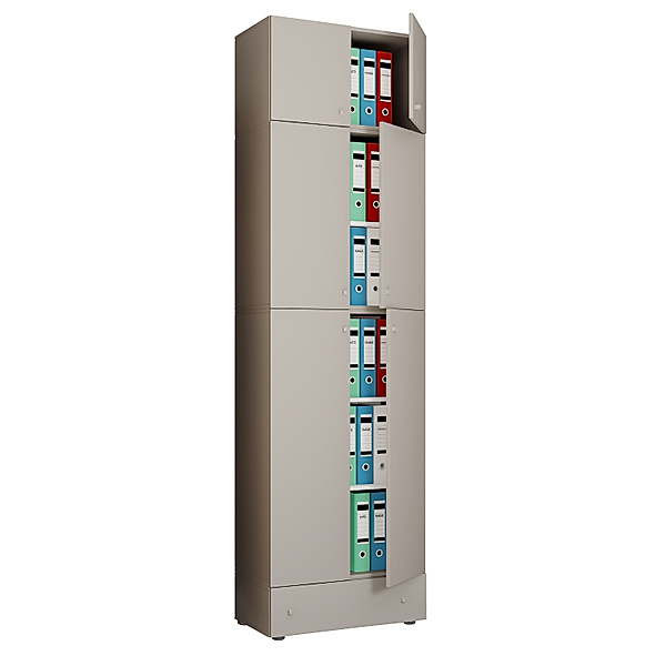 VCM Büroschrank Aktenschrank Lona 5-fach Schublade Tür (Farbe: Grau)