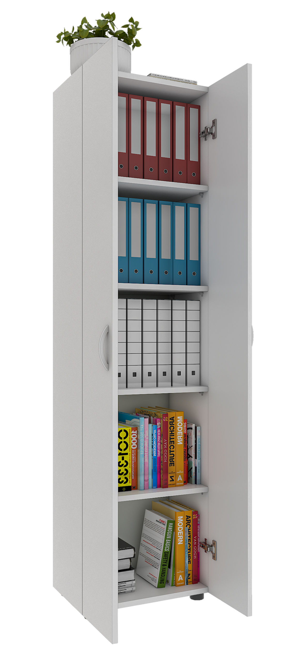 VCM Büroschrank Bücher Ordner Aktenschrank Büromöbel Schrank Ulas 5-fach  Drehtüren Farbe: Weiß | Weltbild.de