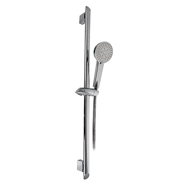 VCM Duschset Duschsystem Set Duschkopf Handbrause Schlauch Duschstange Baldo in verschiedenen Längen Adob Baldo (Farbe: 60 cm: Silber)