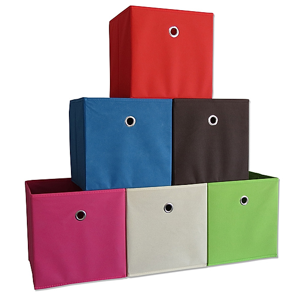 VCM Faltbox Klappbox Sammelbox Stoffbox Aufbewahrungsbox Regalbox Regalkorb Korb Boxas (Farbe: Mit Deckel: Rot)