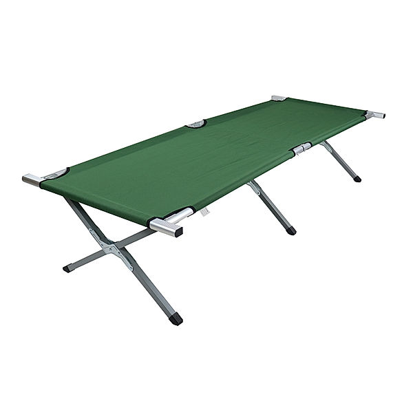 VCM Feldbett Campingbett Aluminium Gartenliege Liege Sonnenliege Liegestuhl faltbar klappbar Länge 190cm Tosali M (Farbe: Grün)