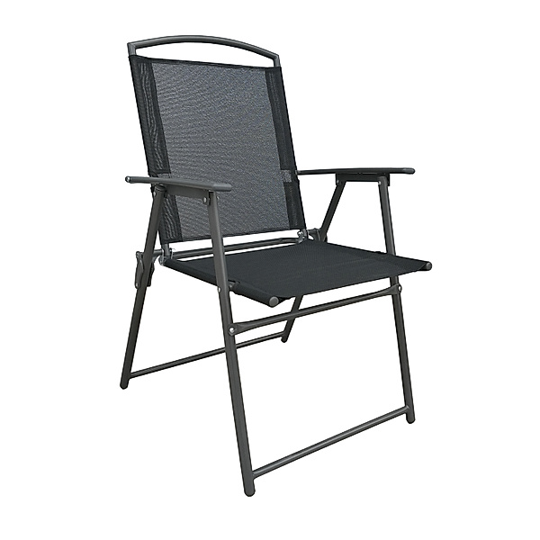 VCM Gartenstuhl Stühle Stuhl Metall Textilene klappbar verstellbar VCM Metallgartenstuhl (Farbe: 4x Stühle)