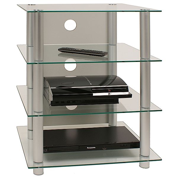 VCM Hifi Möbel Rack Alu Glas Blados (Farbe: Klarglas)