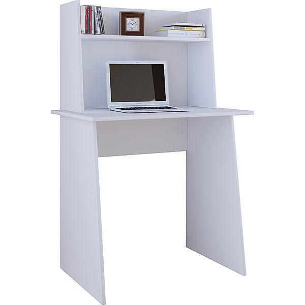 VCM Holz Aufsatz Schreibtisch Computertisch Masola Mini (Farbe: Weiß)