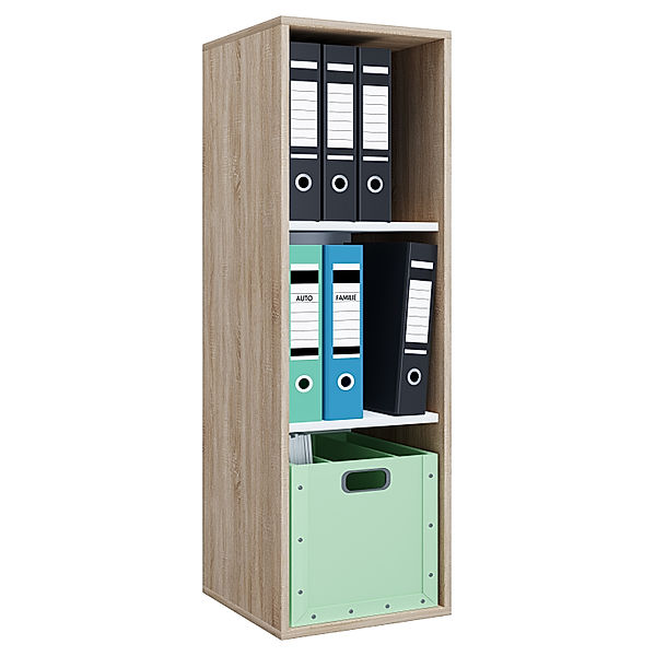 VCM Holz Büroschrank Aktenregal Lona l 3 Fächer (Farbe: Sonoma-Eiche)