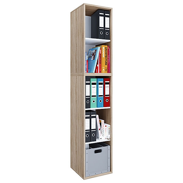 VCM Holz Büroschrank Aktenregal Lona l 5 Fächer (Farbe: Sonoma-Eiche)