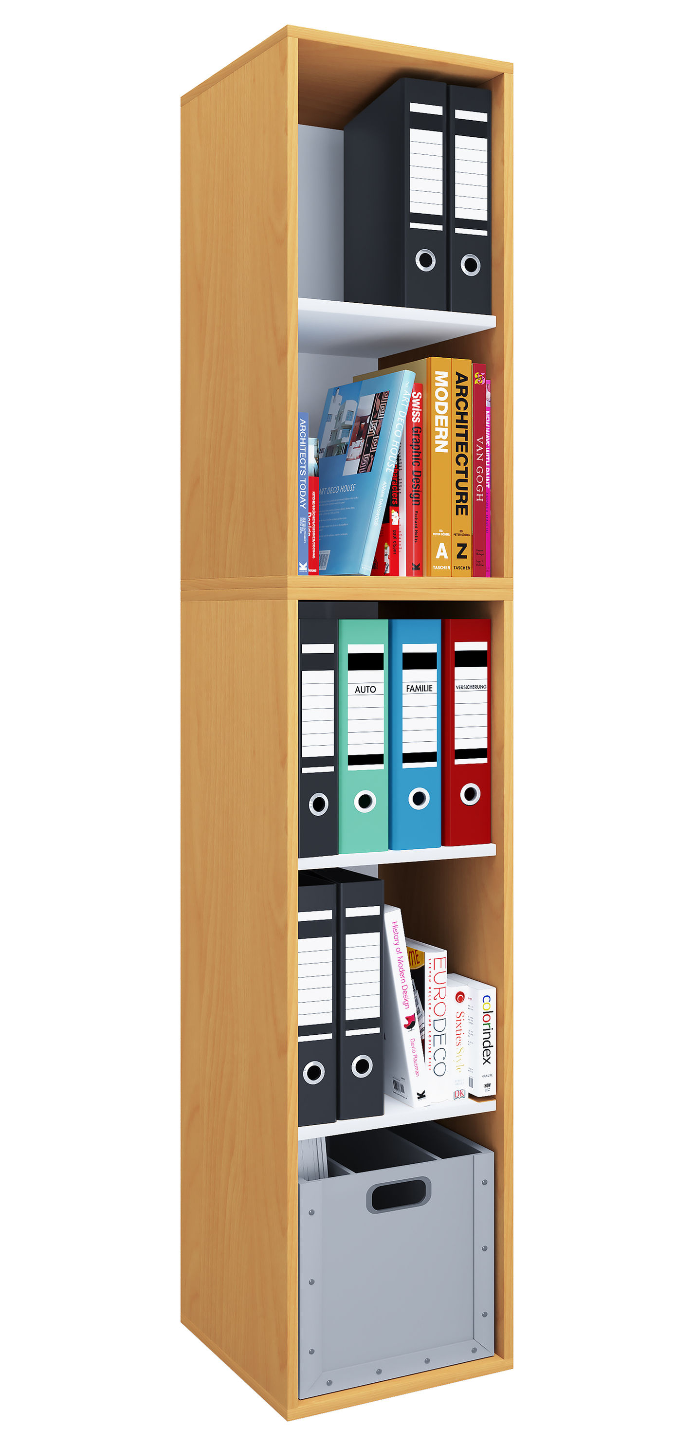 VCM Holz Büroschrank Aktenregal Lona l 5 Fächer Farbe: Buche | Weltbild.de