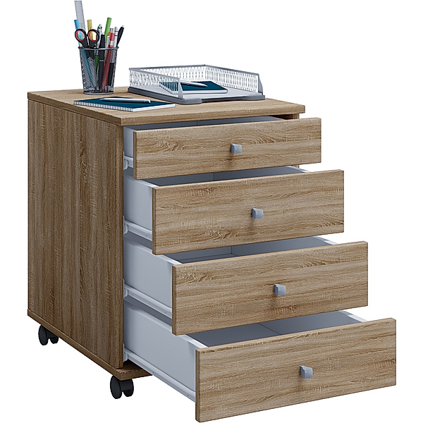 VCM Holz Büroschrank Rollcontainer Lona mit Schublade Holz Büroschrank Rollcontainer Lona mit Schublade (Farbe: Sonoma-Eiche (Sägerau))