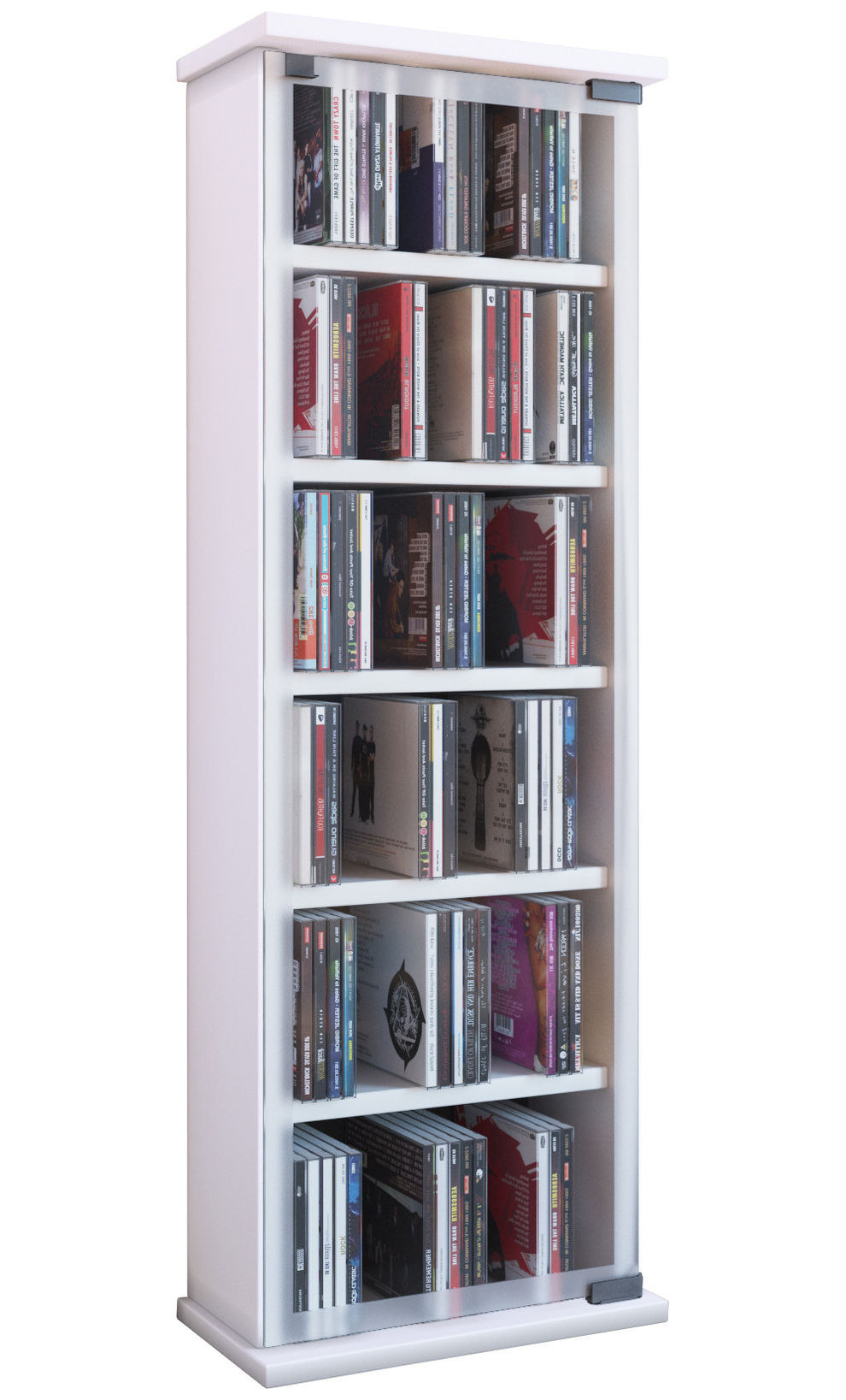 VCM Holz CD DVD Stand Regal Classic mit Glastür Farbe: Weiß | Weltbild.de