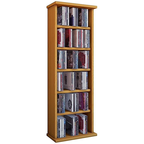 VCM Holz CD DVD Stand Regal Vostan (Farbe: Buche)