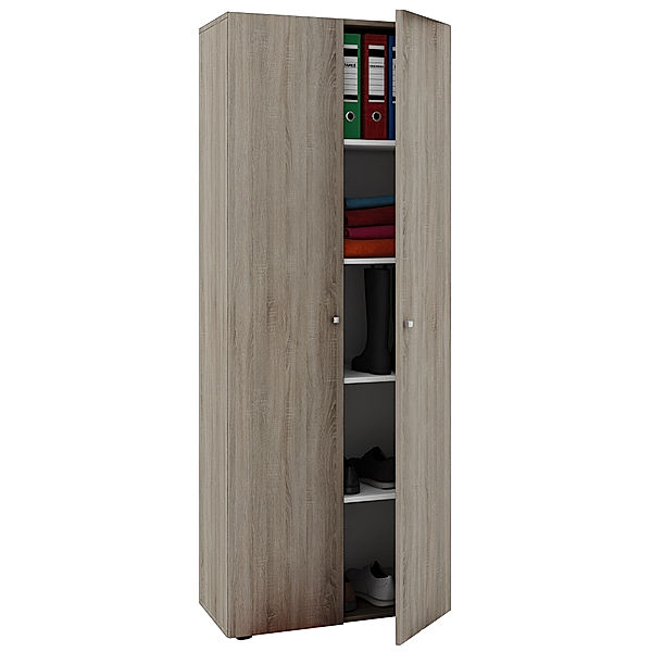 VCM Holz Mehrzweckschrank Serie Vandol mit Drehtüren (Farbe: Höhe 178 cm: Sonoma-Eiche (Sägerau))