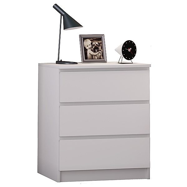 VCM Holz Nachttisch Breido Maxi mit Schublade (Farbe: Weiß)