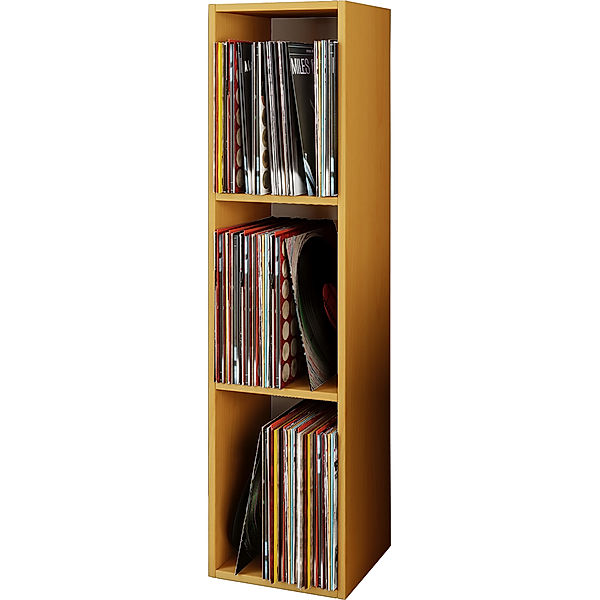 VCM Holz Schallplatten Stand Regal Platto 3fach (Farbe: Buche)