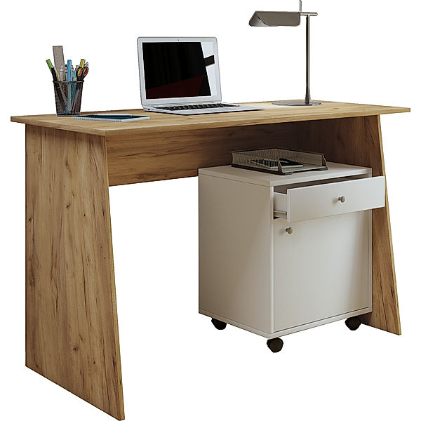 VCM Holz Schreibtisch Computertisch Masola Mini (Farbe: Honig-Eiche)