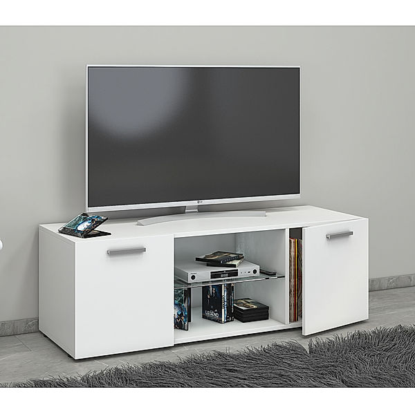 VCM Holz TV Lowboard Fernsehschrank Lowina (Farbe: Weiß, Größe: 115)