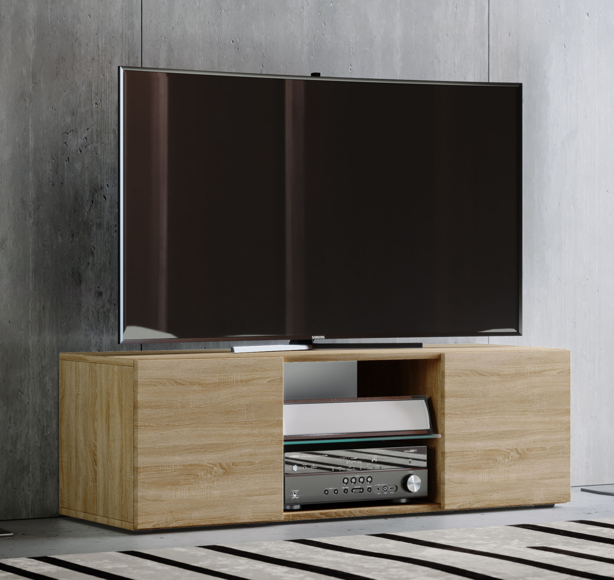 VCM Holz TV Lowboard Fernsehschrank Lowina Farbe: Sonoma-Eiche, Größe: 115  | Weltbild.de