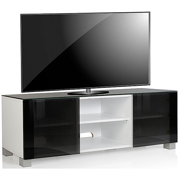 VCM Holz TV Lowboard Fernsehschrank Luxala mit Rollen (Farbe: Weiß)