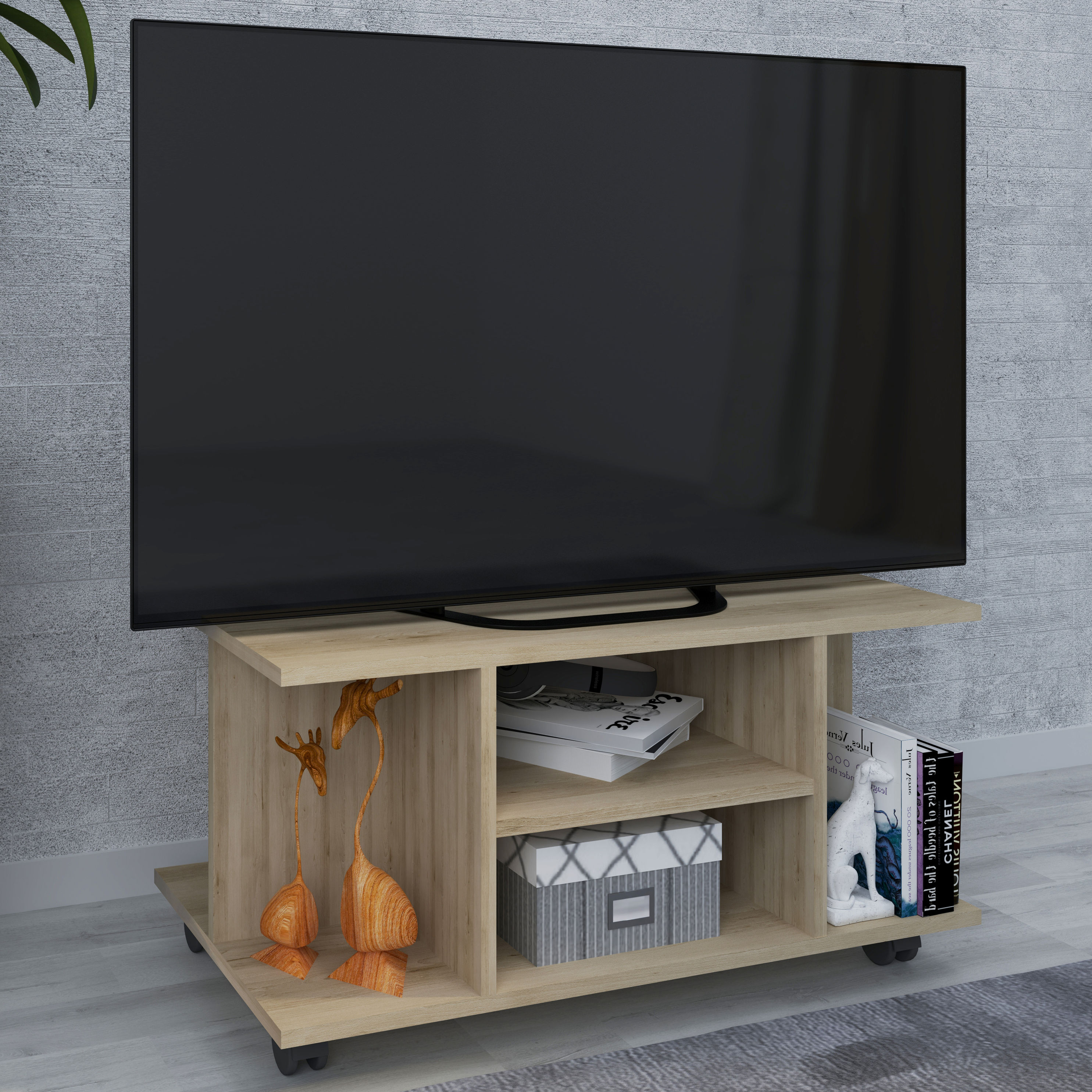 VCM Holz TV Lowboard Rollen Fernsehschrank Tisch Konsole rollbar Möbel  Fernsehtisch Findalo Farbe: Buche | Weltbild.de