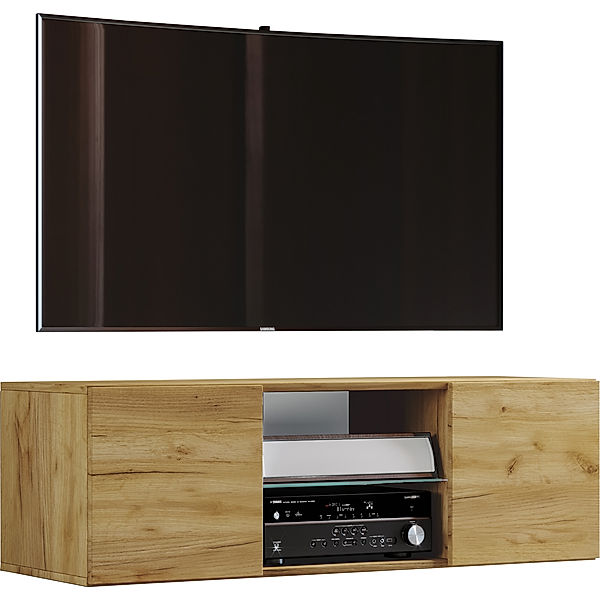 VCM Holz TV Wand Lowboard Fernsehschrank Jusa (Farbe: Honig-Eiche, Größe: 115)