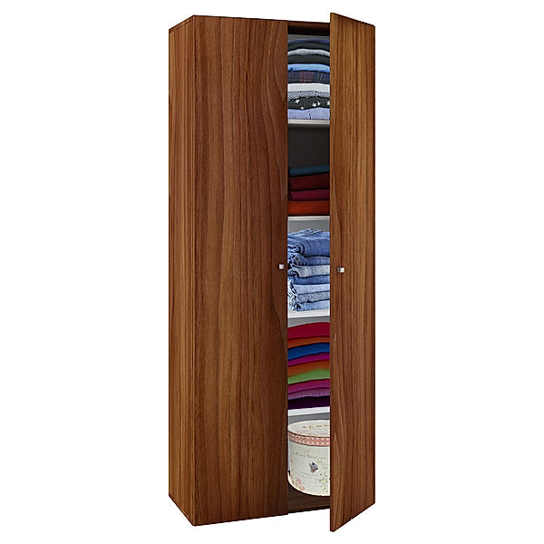 VCM Kleiderschrank Schlafzimmerschrank Jugendschrank Schrank Regal Drehtüren Vandol Kleiderschrank Vandol mit Drehtüren (Farbe: Mit Türen: Kern-Nussbaum)