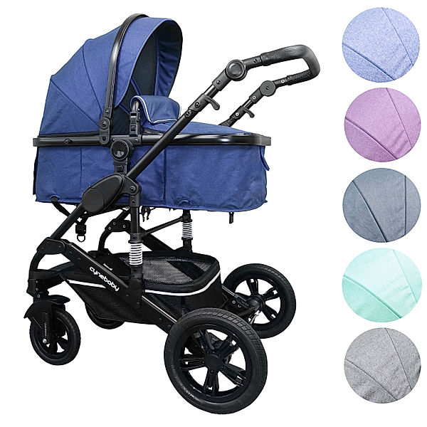 VCM VCM Kombi - Kinderwagen 2in1 mit gefedertem Aluminiumgestell VCM Kinderwagen VCK1 (Farbe: Hellblau)