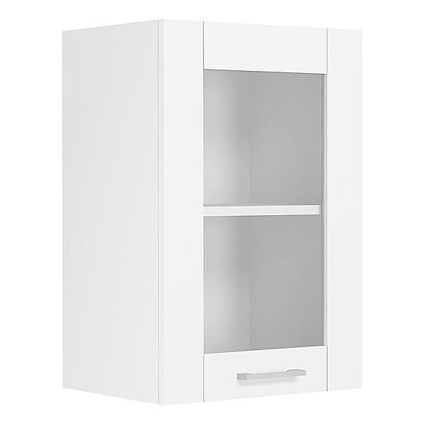 VCM Küchenschrank Breite 40 cm Glastür Hängeschrank Küche Wandschrank Küchenmöbel Landhaus Colura (Farbe: Weiß)