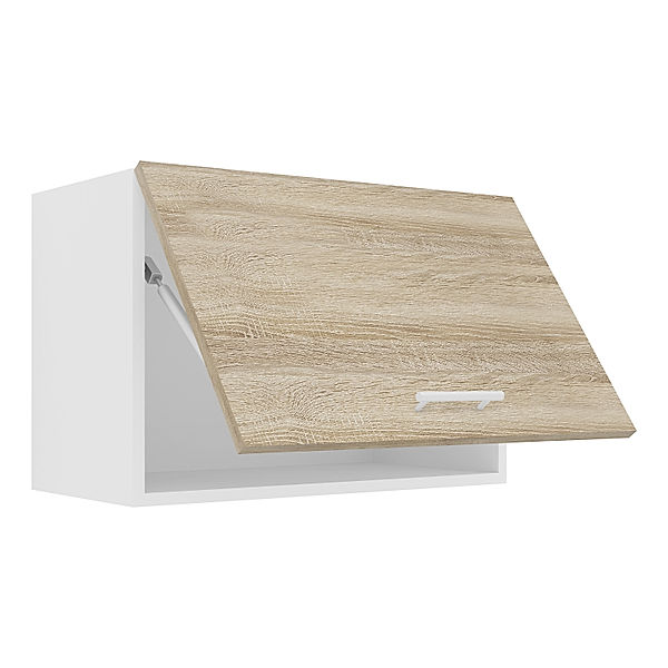 VCM Küchenschrank Breite 60 cm Klappschrank Hängeschrank Küche Küchenmöbel Esilo (Farbe: Weiß / Sonoma-Eiche)