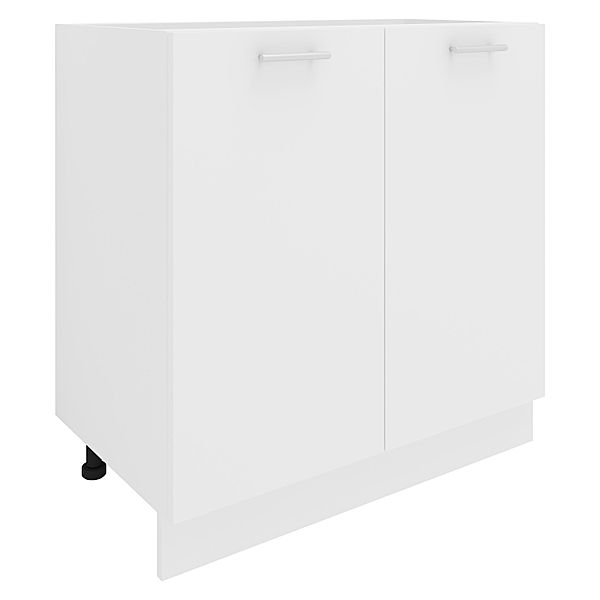 VCM Küchenschrank Breite 80 cm Drehtüren Unterschrank Küche Küchenmöbel Esilo (Farbe: Weiß)