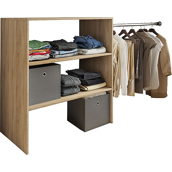 VCM Offener Kleiderschrank Regal Dacho ll (Farbe: Sonoma-Eiche)