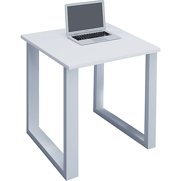 VCM Premium Büromöbel Schreibtisch Lona X Weiß (Farbe: Weiß, B. 80 x H. 76 x T. 80 cm)