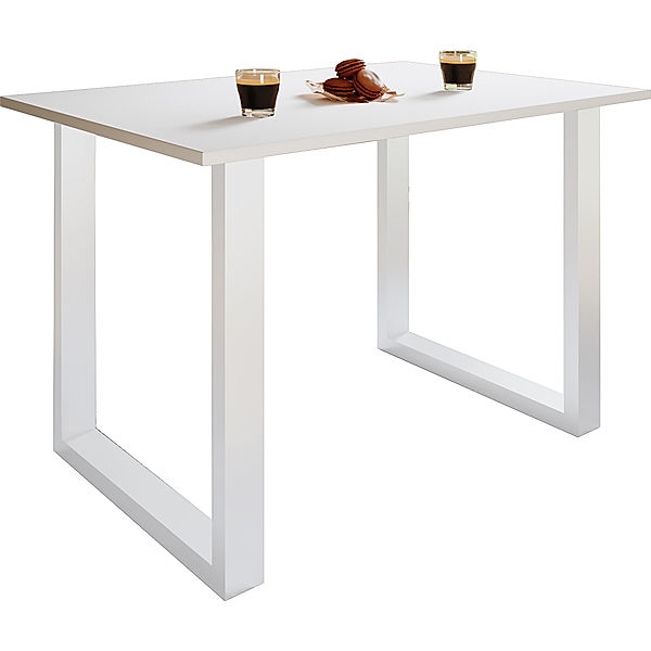 VCM Premium Esszimmertisch Esstisch Tisch Xona U Weiß (Farbe: Weiß, 80 x 80 cm)