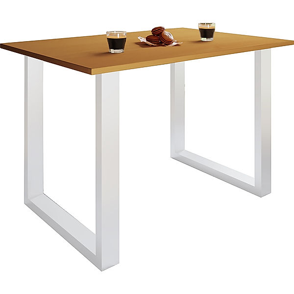 VCM Premium Esszimmertisch Esstisch Tisch Xona U Weiß (Farbe: Buche, 140 x 80 cm)