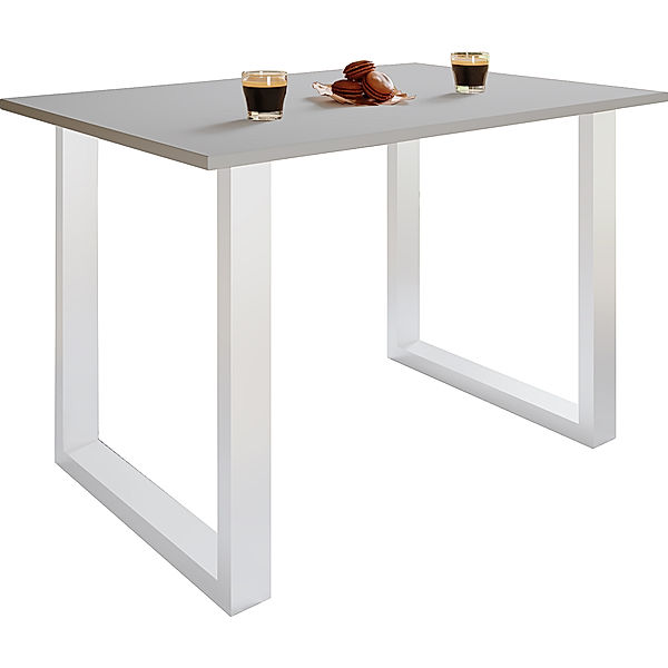 VCM Premium Esszimmertisch Esstisch Tisch Xona U Weiß (Farbe: Grau, 140 x 80 cm)
